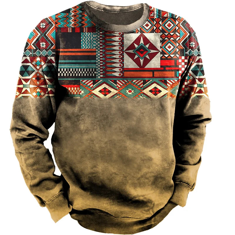 Men's Casual Round Neck Long Sleeve Printing - Image 2